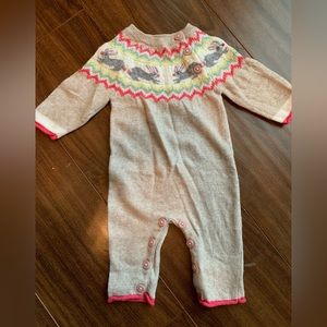 Sweet and cozy Baby Boden one piece sweater layette great for Easter